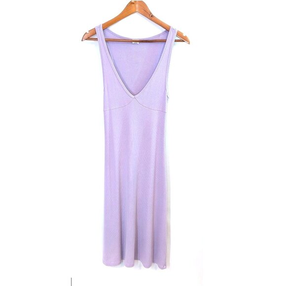 Wilfred Free | Aritzia Ribbed Tank Midi Dress in Lilac Purple | Size Small - Picture 4 of 11